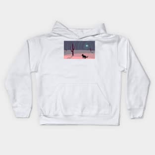 Pink Desert Fox Kids Hoodie